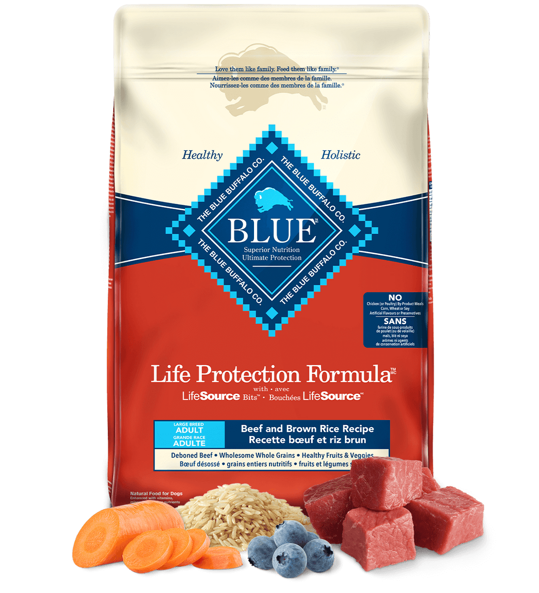 Blue Buffalo Life Protection Beef and Brown Rice Adult Large Breed Dog Food
