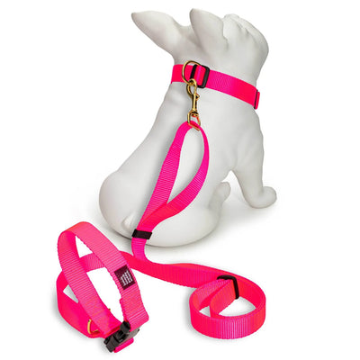 Hands Free Adjustable Leash - Neon Pink