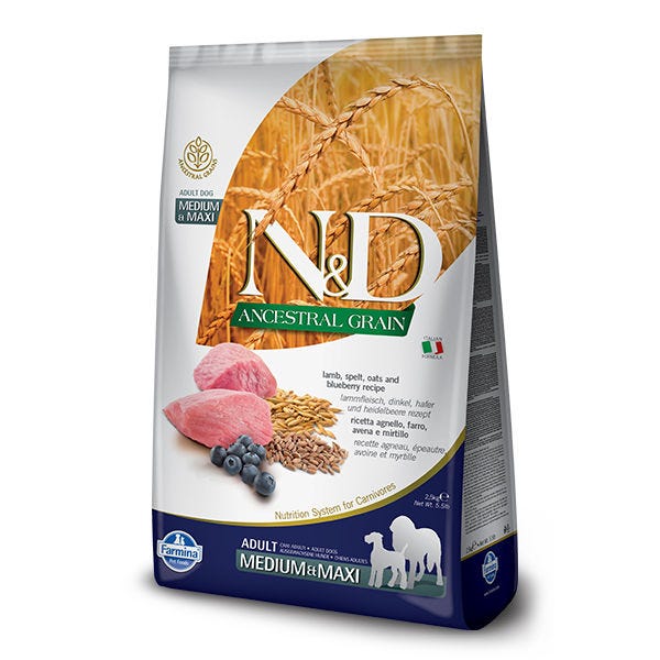 Farmina N&D Ancestral Grain Lamb & Blueberry Medium/Maxi Adult Dog Food