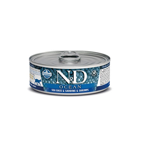 Farmina N&D Ocean Adult Feline Wet Cat Food - Sea Bass, Sardine & Shrimp