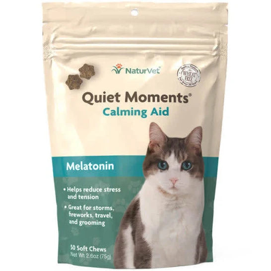 NaturVet Quiet Moments Soft Chews Calming Supplement for Cats
